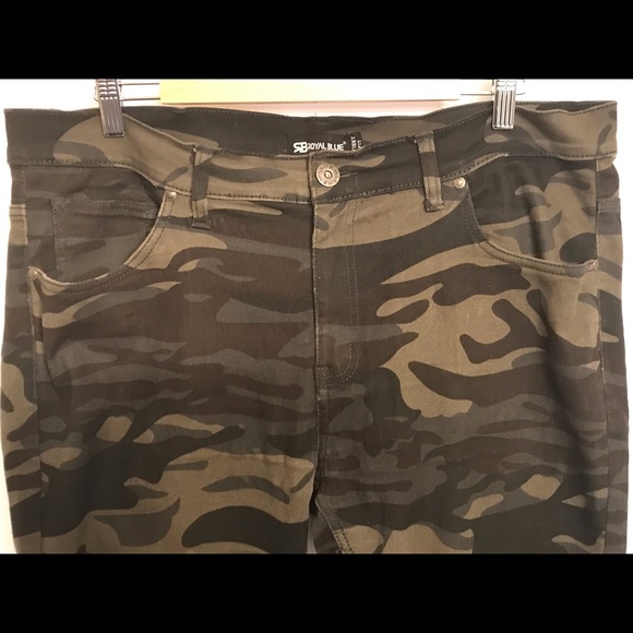 Royal Blue Camouflage Premium Jeans Men’s - Picture 6 of 6